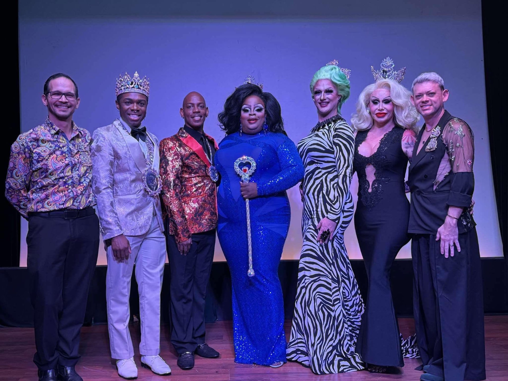 The Fancy America court lineup on stage